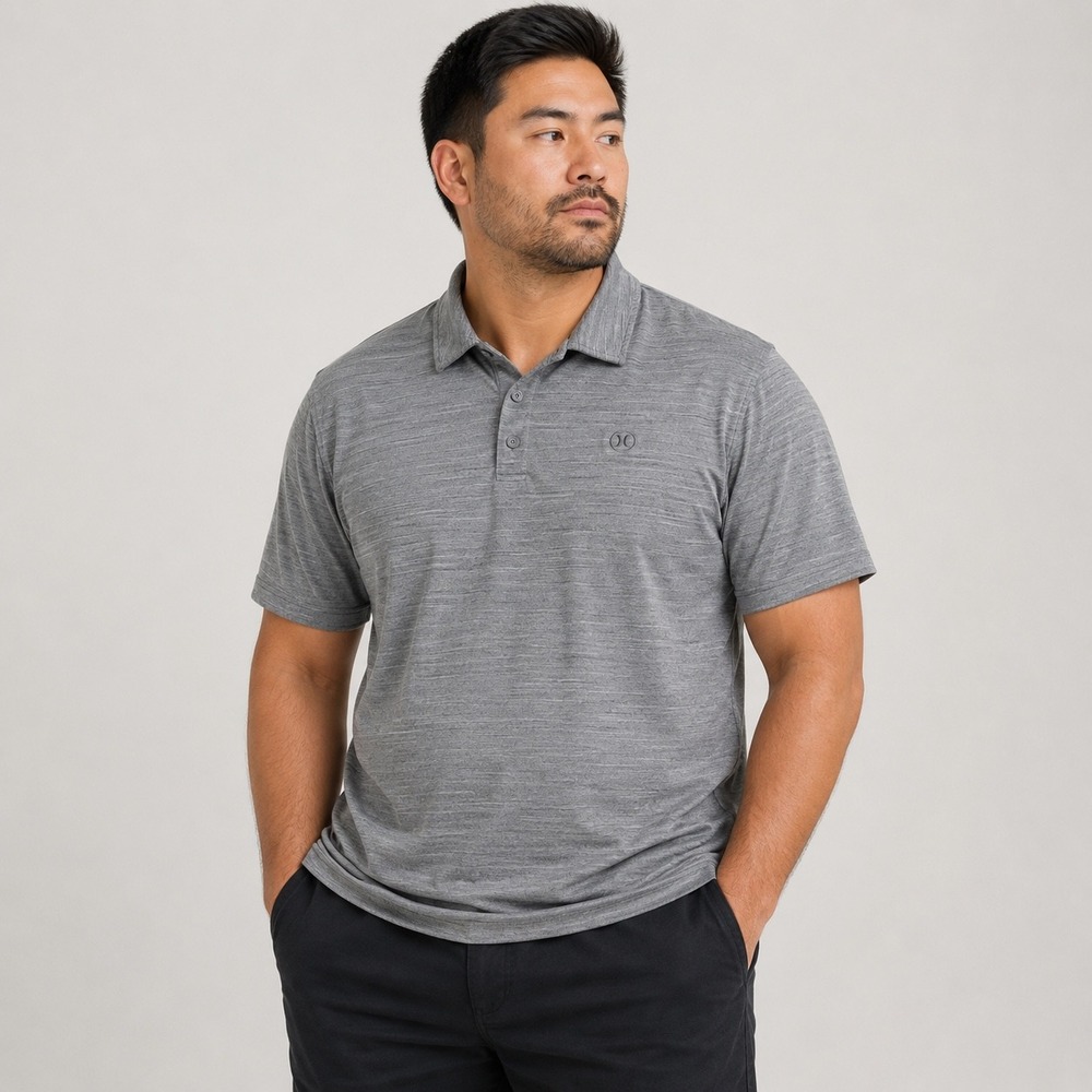 Hurley Mens XL Gray Space Dye Performance Polo Shirt Short Sleeve Stretch
